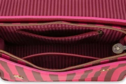 Frances Schultertasche Mittel Streifen Rosa