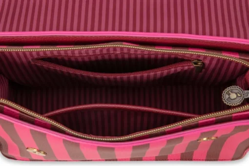 Frances Schultertasche Mittel Streifen Rosa