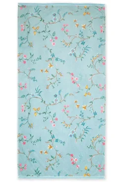 Große Handtuch Les Fleurs Blau 70x140 cm