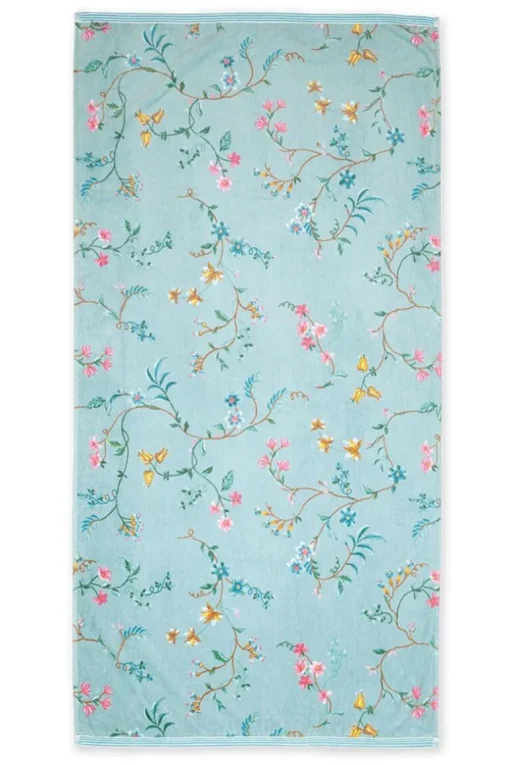Große Handtuch Les Fleurs Blau 70x140 cm