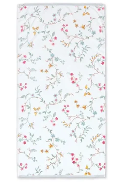 Große Handtuch Les Fleurs Weiß 70x140 cm