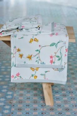 Große Handtuch Les Fleurs Weiß 70x140 cm