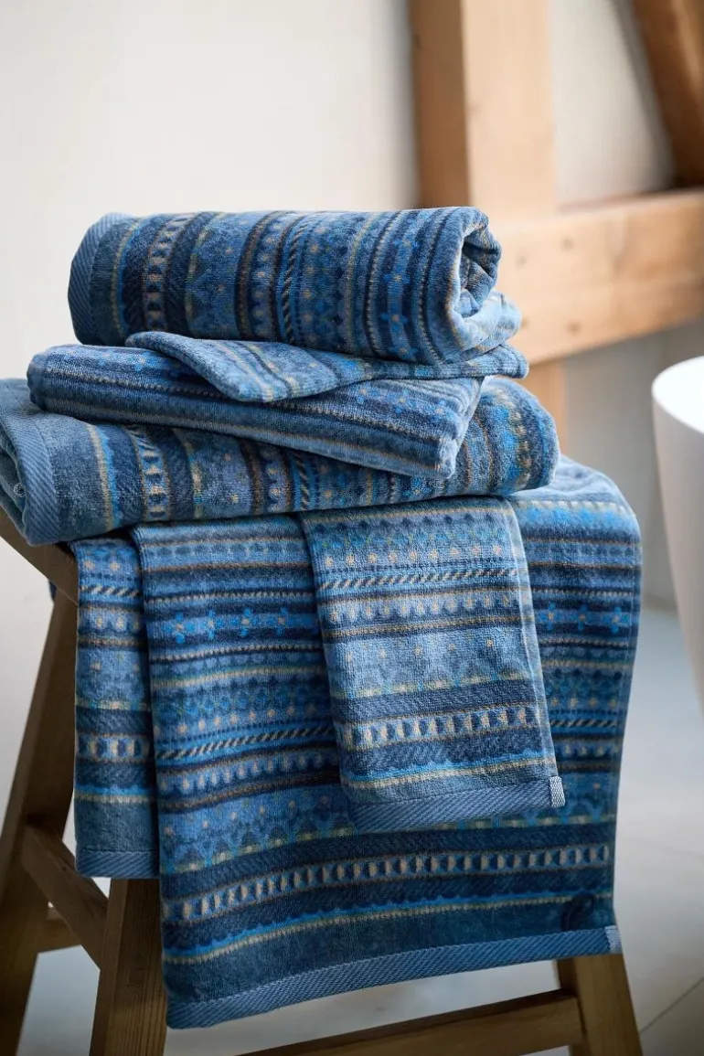 Gästehandtuch Set/3 Geometric Print Dunkelblau 30x50cm