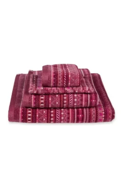Gästehandtuch Set/3 Geometric Print Dunkelrosa 30x50cm