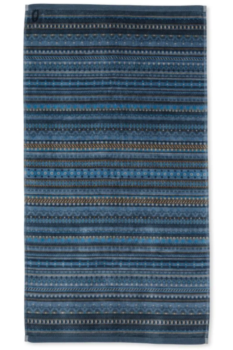 Gästehandtuch Set/3 Geometric Print Dunkelblau 30x50cm