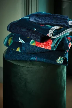 Gästehandtuch Set/3 Les Fleurs Dunkelblau 30x50 cm