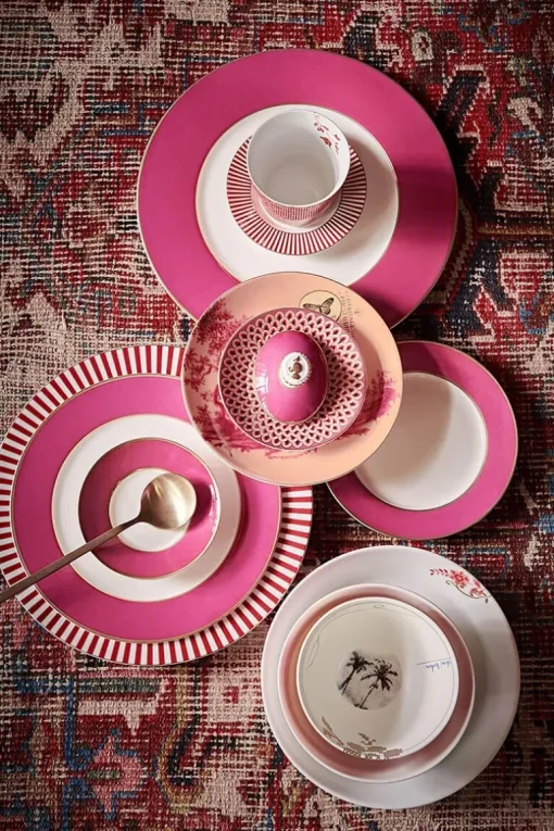 Heritage Gebäckteller Bemalt Rosa 18 cm