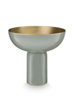 Hohe Schale Metall Grün 23cm