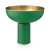 Hohe Schale Metall Matt Grün 23cm