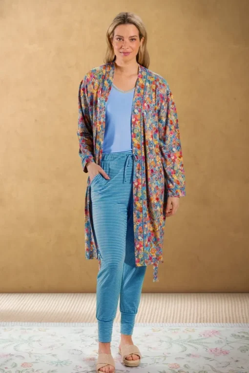 Kimono Tutti i Fiori Hellblau