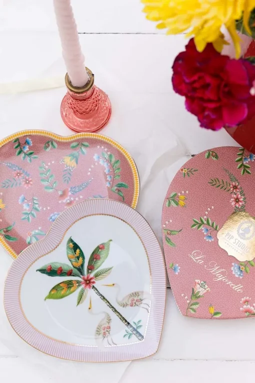La Majorelle Set/2 Herz Form Teller Rosa