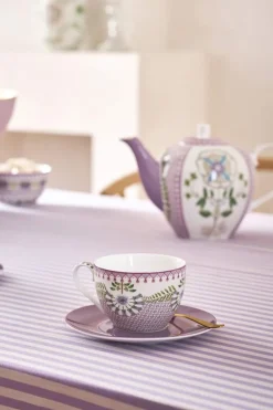 Lily & Lotus Cappuccino Tasse & Untertasse Lila