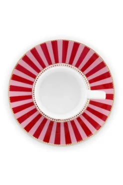 Love Birds Cappuccino Tasse & Untertasse Rot/Rosa