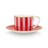 Love Birds Espresso Cup & Saucer Red/Pink