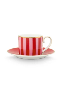 Love Birds Espresso Cup & Saucer Red/Pink