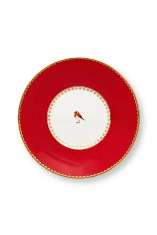 Love Birds Espresso Cup & Saucer Red/Pink