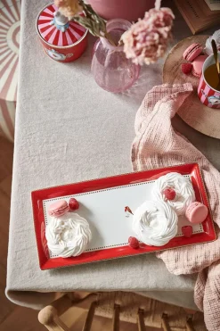 Love Birds Tortenteller Rechteckig Rot