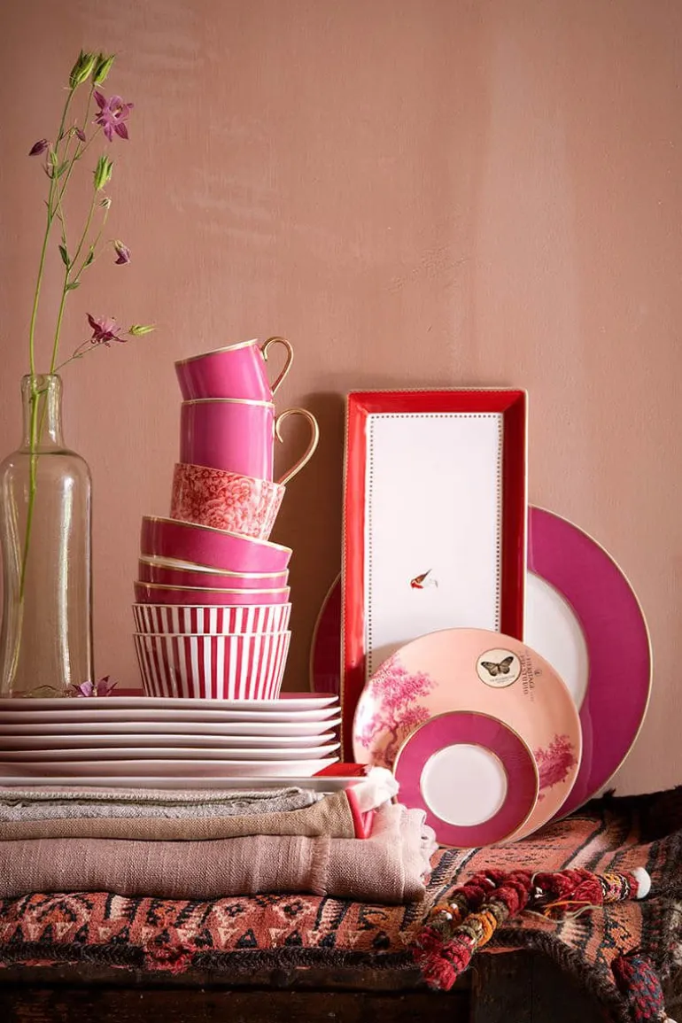 Love Birds Tortenteller Rechteckig Rot