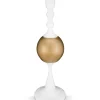 Metall Kerzenständer Sphäre Mittel Weiss-Gold 37cm