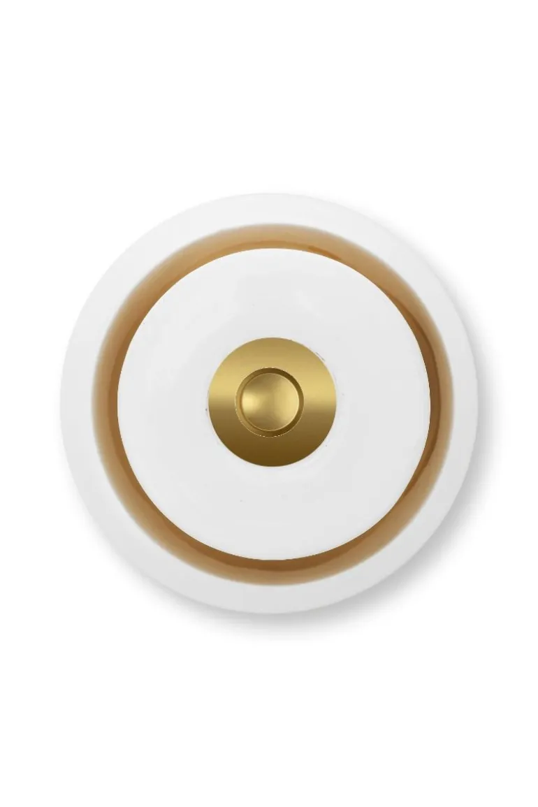 Metall Kerzenständer Sphäre Klein Weiss-Gold 24cm