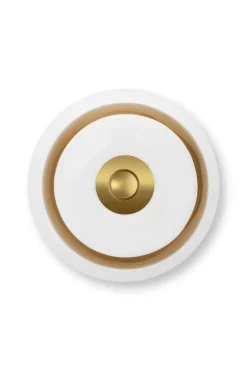 Metall Kerzenständer Sphäre Mittel Weiss-Gold 37cm