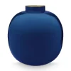 Metall Vase Dunkelblau 23 cm