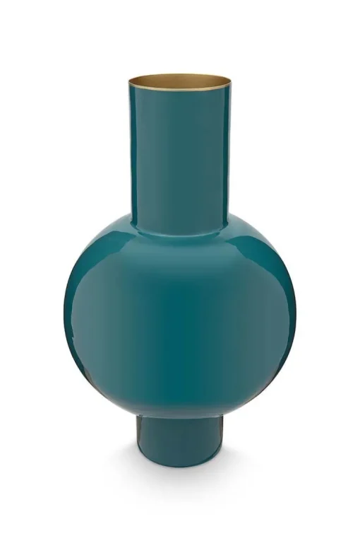 Metall Vase Dunkelgrün 40cm