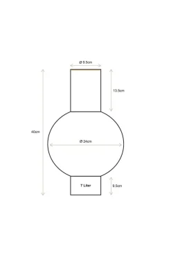 Metall Vase Dunkelgrün 40cm