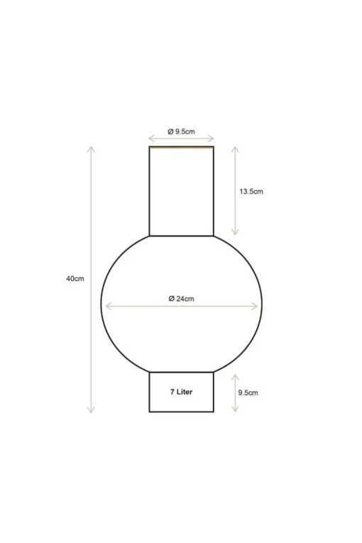 Metall Vase Dunkelgrün 40cm