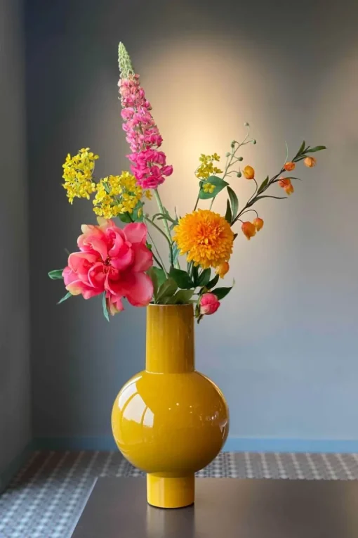 Metall Vase Gelb 40cm