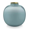 Metall Vase Hellblau 23cm