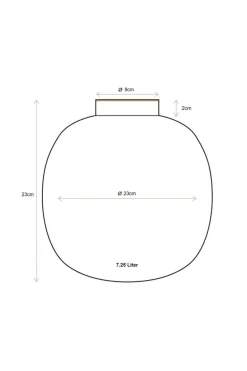 Metall Vase Hellblau 23cm