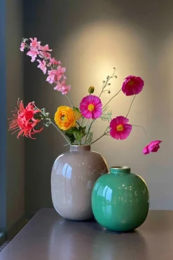Metall Vase Khaki 32cm