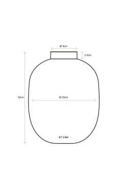 Metall Vase Khaki 32cm