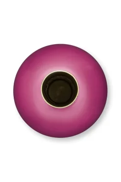 Metall Vase Klein Knallrosa 26cm