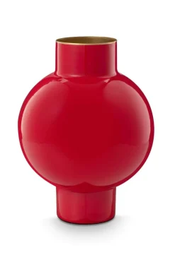 Metall Vase Klein Rot 24cm