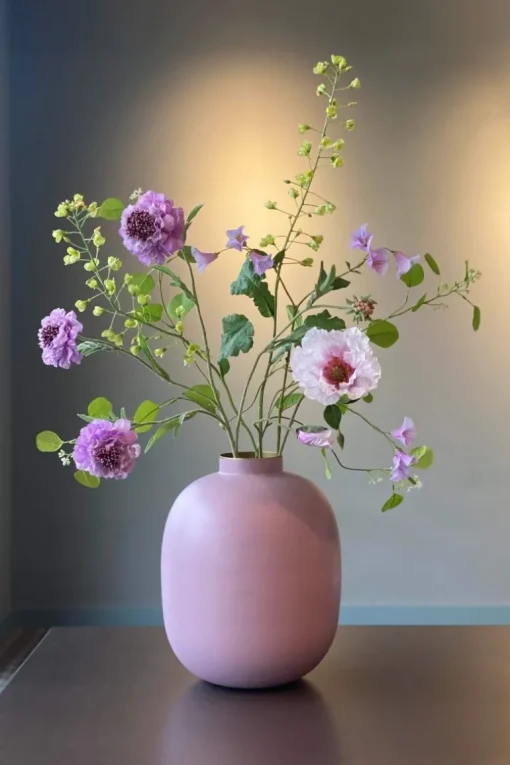 Metall Vase Matte Lila 32cm