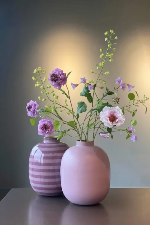 Metall Vase Matte Lila 32cm