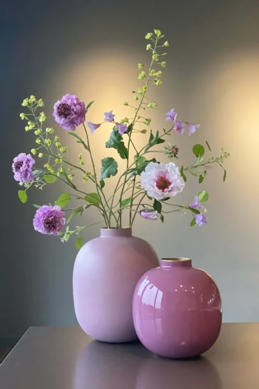 Metall Vase Matte Lila 32cm