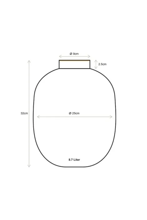Metall Vase Matte Lila 32cm