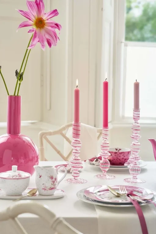 Metall Vase Mittel Rosa 33cm