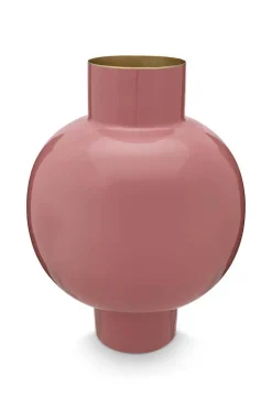 Metall Vase Rosa 42cm