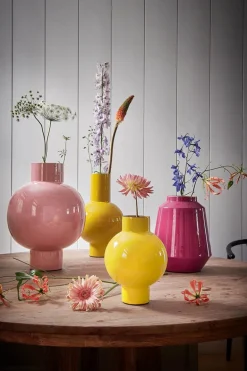 Metall Vase Rosa 42cm