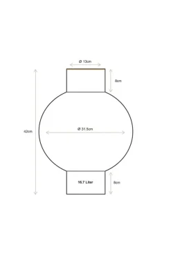 Metall Vase Rosa 42cm