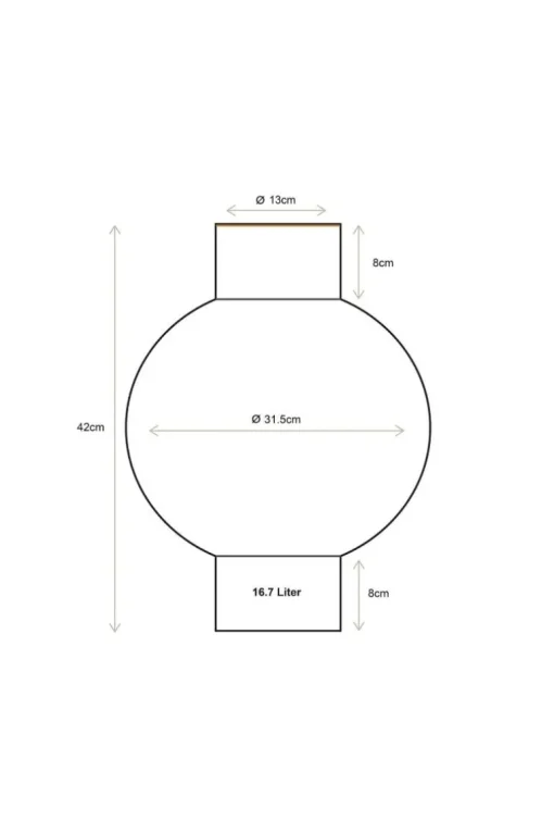 Metall Vase Rosa 42cm