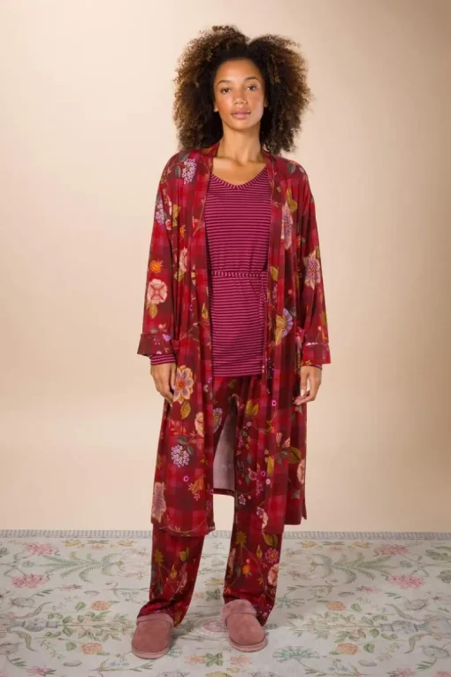 Naomi Kimono Flores Felices Rot