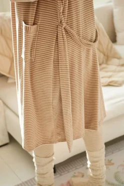 Naomi Kimono Velvet Little Sumo Stripe Sand