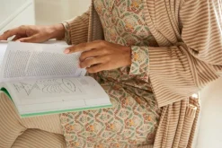 Naomi Kimono Velvet Little Sumo Stripe Sand