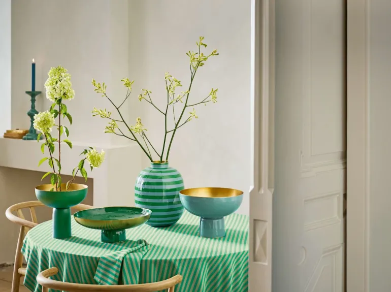 Niedriges Schale Metall Dunkelgrün 12.5cm