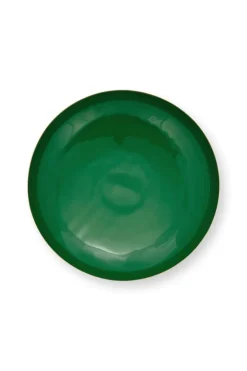 Niedriges Schale Metall Dunkelgrün 12.5cm